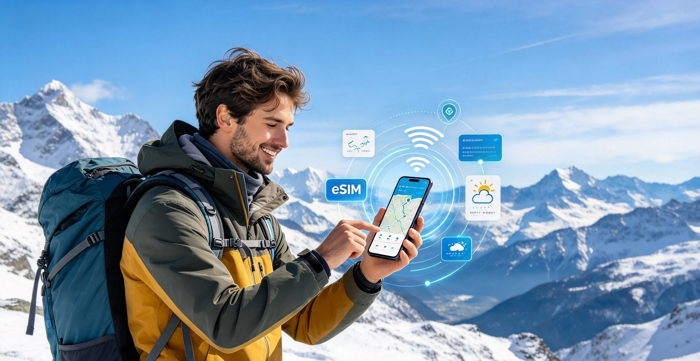 USA eSIM activation and coverage tips illustration